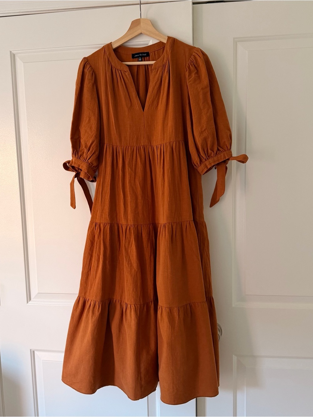 Tiered Maxi Dress in Rust Orange